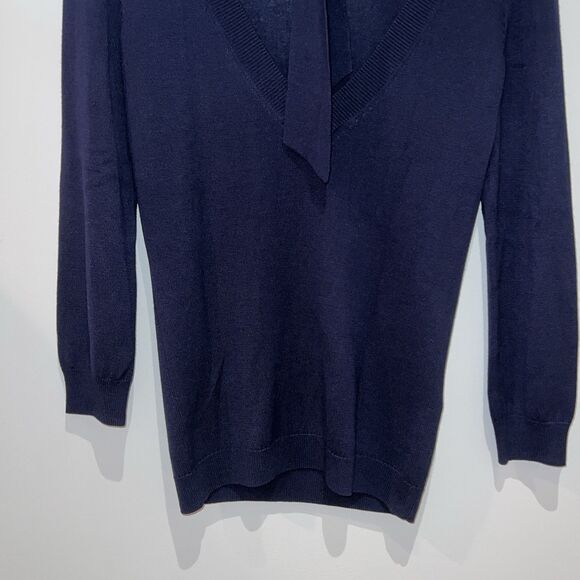 AG Adriano Goldschmied Womens Long Sleeve Pullover Sweater Neck Tie Silk Blend M - Picture 8 of 16